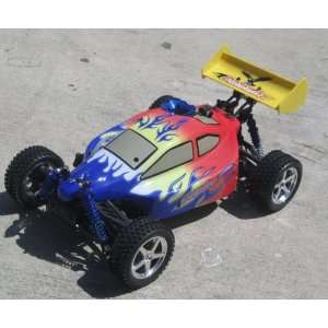  SILVER Flames Remote Control Nitro Gas Powered Buggy 2 Speed 4WD RC 