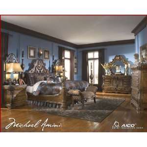  AICO Bedroom Set Sovereign in Soft Mink AI 570 51: Home 