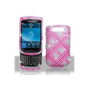  BlackBerry Torch 9800 Full Diamond Graphic Case   Hot Pink 