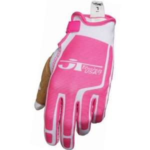 JT Racing USA Flex Feel Womens Vented MotoX Motorcycle Gloves   Pink 