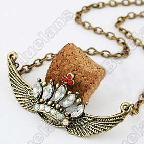  Beautiful Diamante studded Crown Angel Wings Necklace 6150  