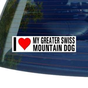 Love Heart My GREATER SWISS MOUNTAIN DOG   Dog Breed   Window Bumper 