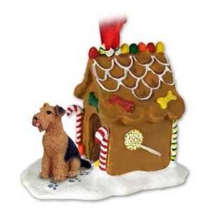  Airedale Gingerbread House Christmas Ornament: Home 