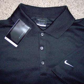 Nike Fit Dry Dri Golf Polo Casual Shirt Black Mens Large NEW NWT 
