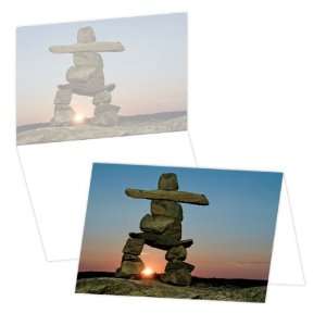  ECOeverywhere Inukshuk Sunset Boxed Card Set, 12 Cards and 