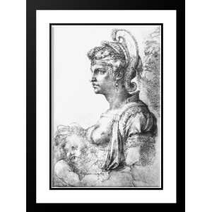  Michelangelo 28x38 Framed and Double Matted Allegorical 