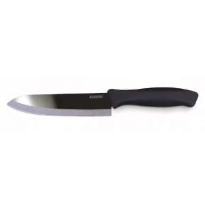  Konomi 6 Inch Ceramic Chefs Knife with glossy black blade 