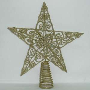  Trim a Home Wire Star with Glitter Finish Tree Top   Gold 