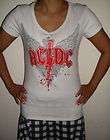 AC/DC Rock Band White Girly Shirt Girlie Size S new  