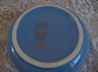   Halls Kitchenware China Rose Parade Blue Drip Jar Salt Pepper #1259