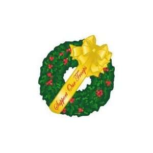  Support Our Troops Christmas Yellow Ribbon Wreath Car Magnet 