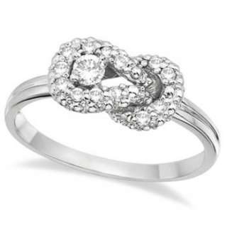 22ct Diamond Love Knot Right Hand Ring 14k White Gold  
