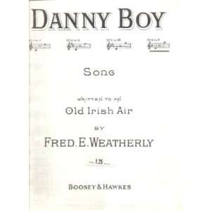    Sheet Music Danny Boy Fred E Weatherly 195 