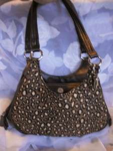 Beautiful Kotov Leopard Organizational Brown Hobo Handbag!  