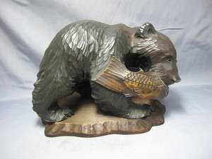   Vintage#AINU Wood Carving Bear HIGUMA Right direction#9472  