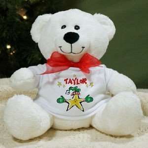  Christmas Star Personalized Plush Teddy Bear: Toys & Games
