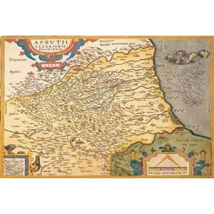 Map of Northeastern Italy by Abraham Ortelius 18x12