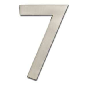   3585SN 7 Solid Cast Brass 5 Inch Floating House Number 7, Satin Nickel