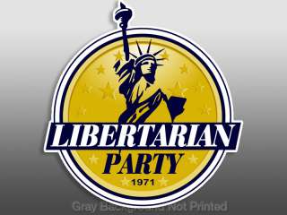 Libertarian Logo Sticker  decal statue liberty 1971 new  