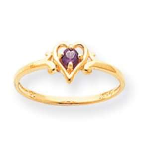  14k Gold Created Alexandrite June Birthstone Heart Ring Jewelry