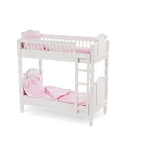  18 inch Doll Bunk Bed with Pink Dot Linens Toys & Games