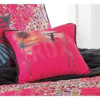 Roxy Field Floral Surfer Square Toss Pillow   Pink