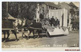 Geyser RPPC 1912 NORRISTOWN PA CENTENNIAL Gov. Snyder  