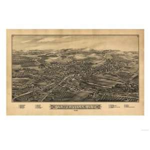  Waterville, New York   Panoramic Map Premium Poster Print 