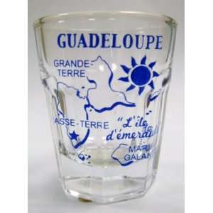 Guadeloupe Vintage Map Outline Shot Glass  Kitchen 