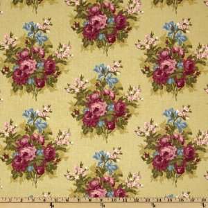  44 Wide Tudor Lane Floral Bouquet Yellow Fabric By The 