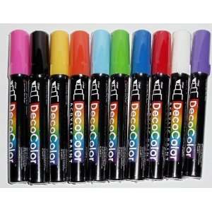  Acrylic Paint Markers   10 Pc Set, Chisel Point, Opaque, Water 