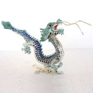    Bejeweled Imperial Flying Blue Water Dragon 