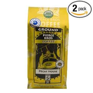 Pierce Brothers Swiss Water Decaf Organic House Blend, Ground, 12 