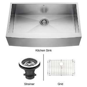   36 inch Farmhouse Stainless Steel Kitchen Sink, Grid: Home Improvement