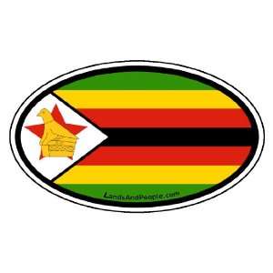  Zimbabwe Flag Africa State Car Bumper Sticker Decal Oval 