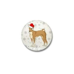  Basenji Santa Pets Mini Button by CafePress: Patio, Lawn 