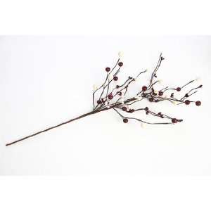   of 12 Artificial Cream & Burgundy Berries & Pip Berry Floral Stems