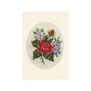  Card and Envelope   Red Rose   Cross Stitch Kit Arts 