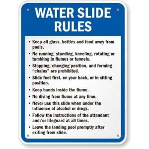  Water Slide Rules Sign Diamond Grade, 24 x 18 Office 