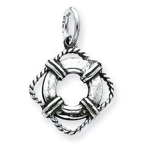  Sterling Silver Antiqued Life Preserver Charm Jewelry