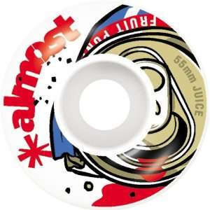  Almost Fruit Juice 55mm White Red Skate Wheels: Sports 