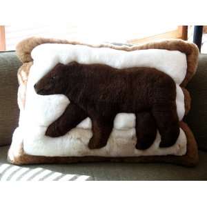   Brown Bear Design Rectangular Alpaca Pillow Cover