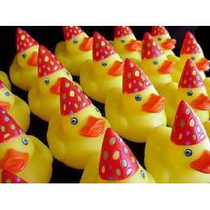   One Dozen (12) Happy Birthday Rubber Ducky Party Favors: Toys & Games