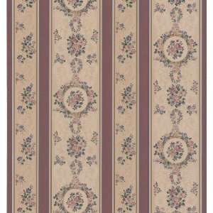   Rose IV Rose Scroll Cameo Stripe Wallpaper, 20.5 Inch by 396 Inch