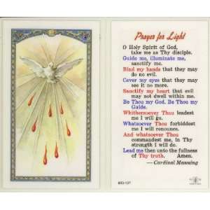  Prayer for Light   Holy Spirit Holy Card (800 127)   10 