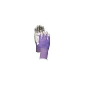  3 PACK NITRILE TOUCH GARDEN GLOVE, Color PURPLE; Size 