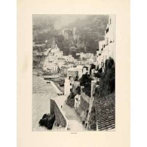  1910 Print Amalfi Italy Strada Statale 163 Vista Hotel 