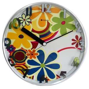  Dannol Round Flower D¨¦cor 12 Aluminium Wall Clock 