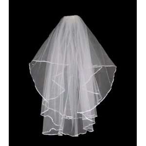   Bridal Elbow Wedding Veils with Ribbon Edge  W03 Toys & Games