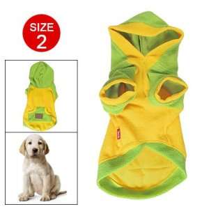  Como Doggie Size 2 Kangaroo Pocket Green Yellow Hoodie 